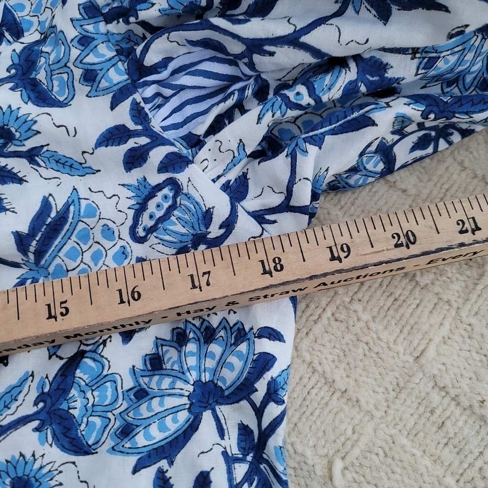 Cynthia Cazort Collins Floral Midi Dress size S/M Blue White - Picture 11 of 13